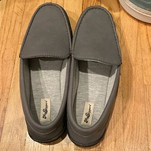 Mens leather my slippers grey